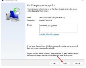 Restore the registry from the Backup