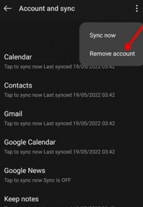 Account and Sync