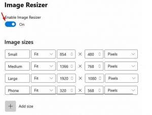 Enable Image Resizer