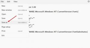 Save as in the Notepad