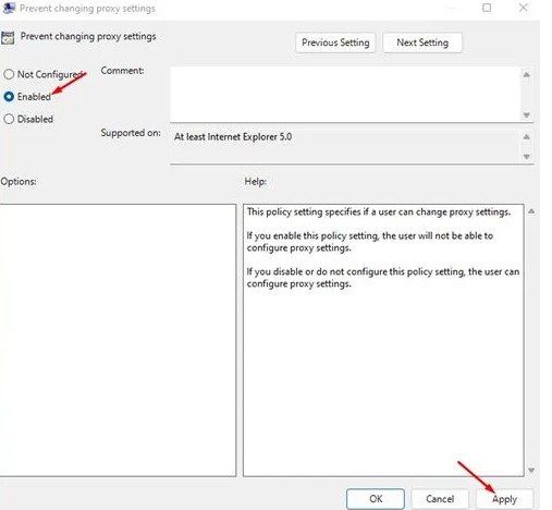 proxy settings shortcut windows 11