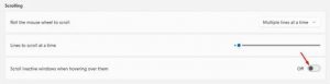 Disable the Inactive scrolling