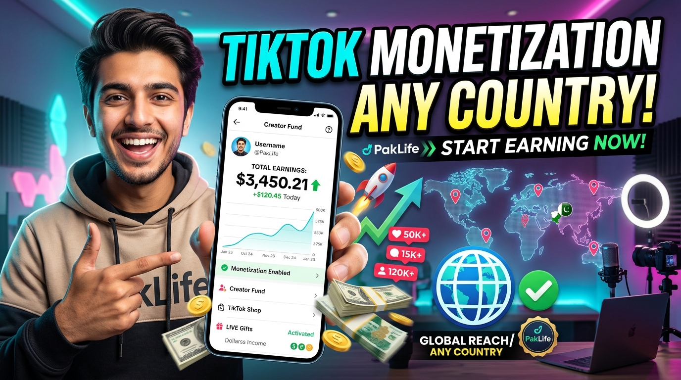 How to TikTok monetization in any country PakLife